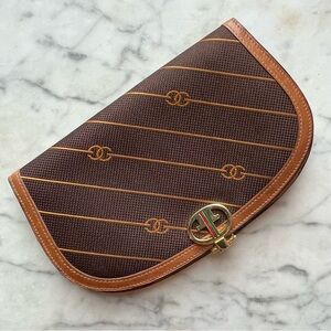 Gucci Brown and Gold Patterned Clutch